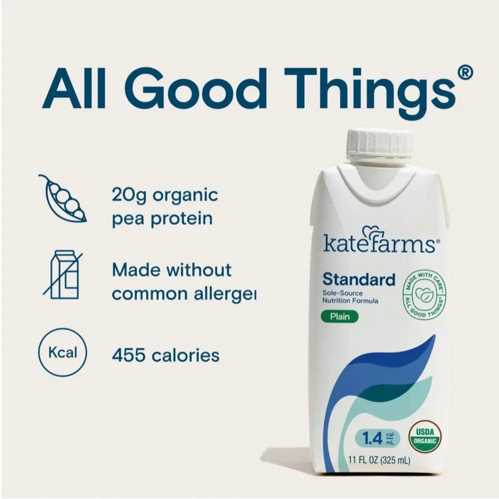 New! Kate Farms 1.4 Standard Nutrition Formula - Plain, VANILLA Case of 12 - Picture 10 of 12